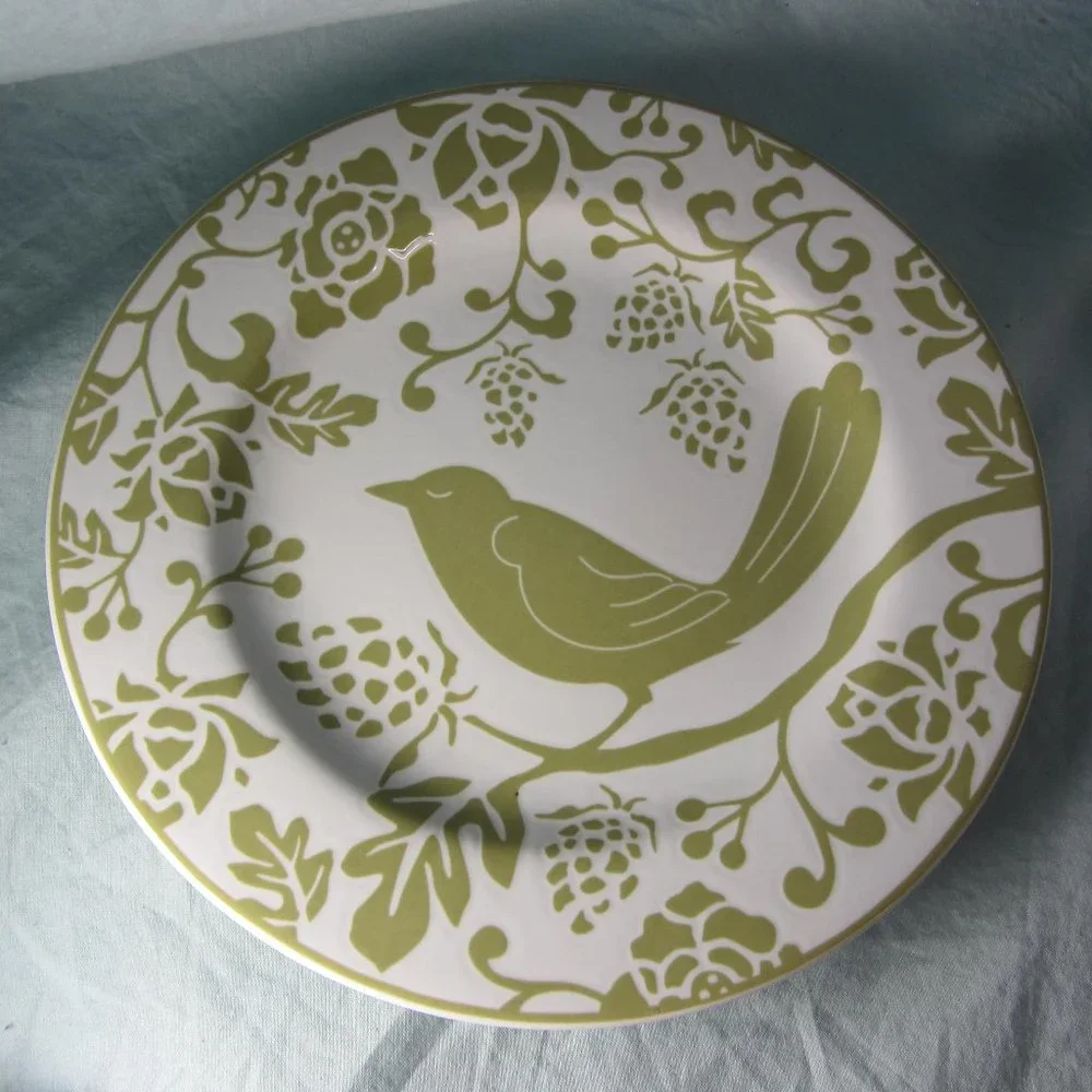 3 for $40 - Pier 1 sage green bird salad plate (w1412)